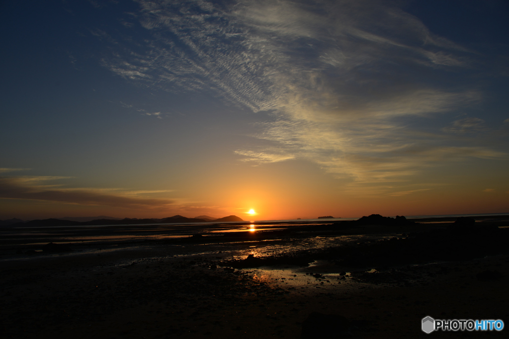 今朝の宇部の海