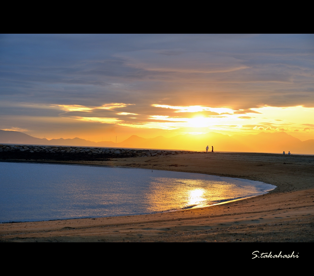 焼野海岸夕日4