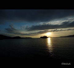 キャンプ場からの夕日