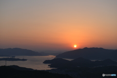 高見山からの夕陽
