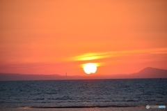 真玉海岸の夕陽を