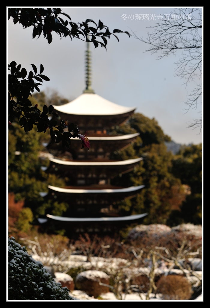 冬の瑠璃光寺五重塔