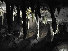 秋芳洞内　つららのように見えます。