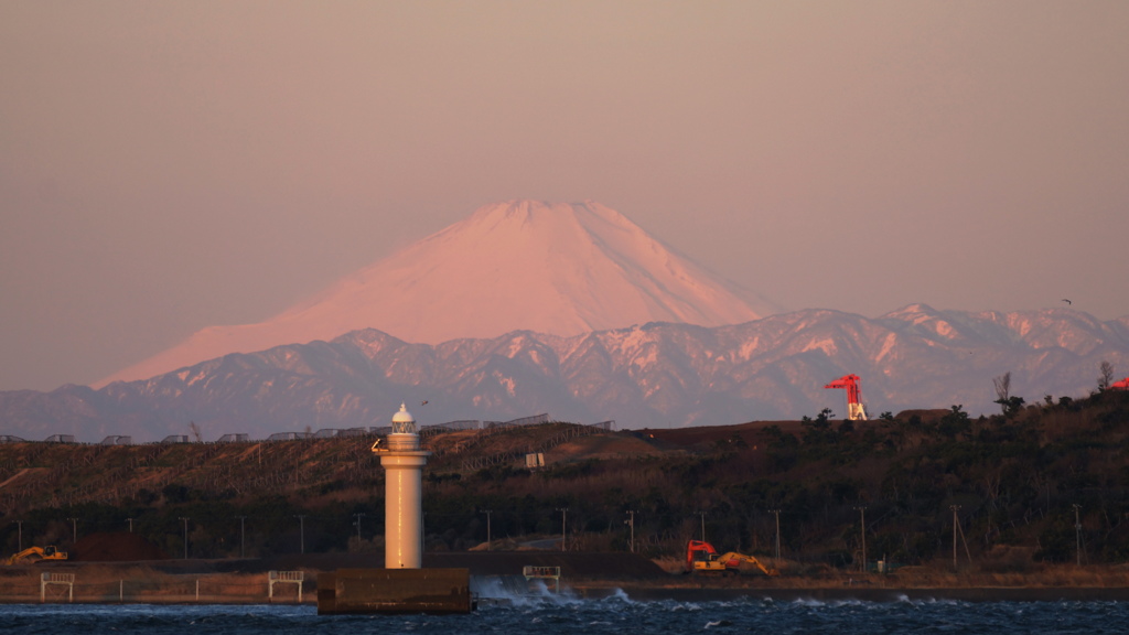 朝焼けの若洲富士