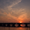 手賀沼　手賀沼大橋の夕景　　再up