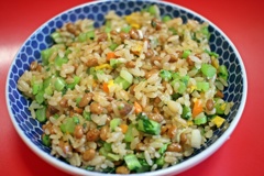 大根葉納豆炒飯