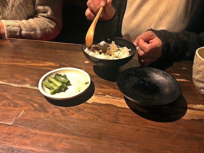 〆の野沢菜茶漬け