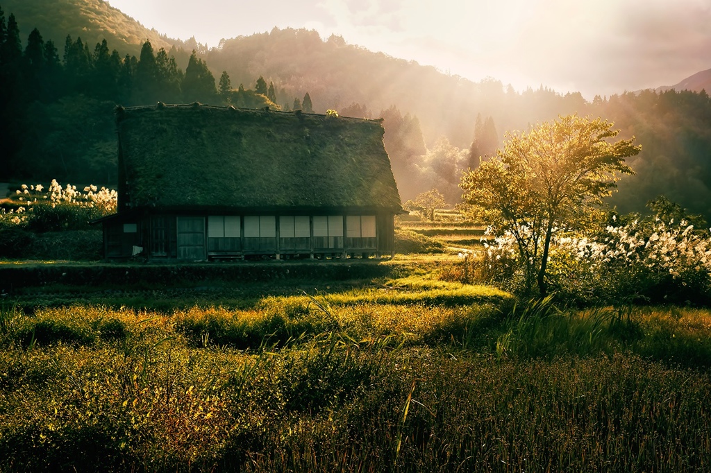 田舎の夕暮れ -白川郷*1-