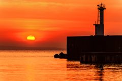 さりげなく沈む夕日