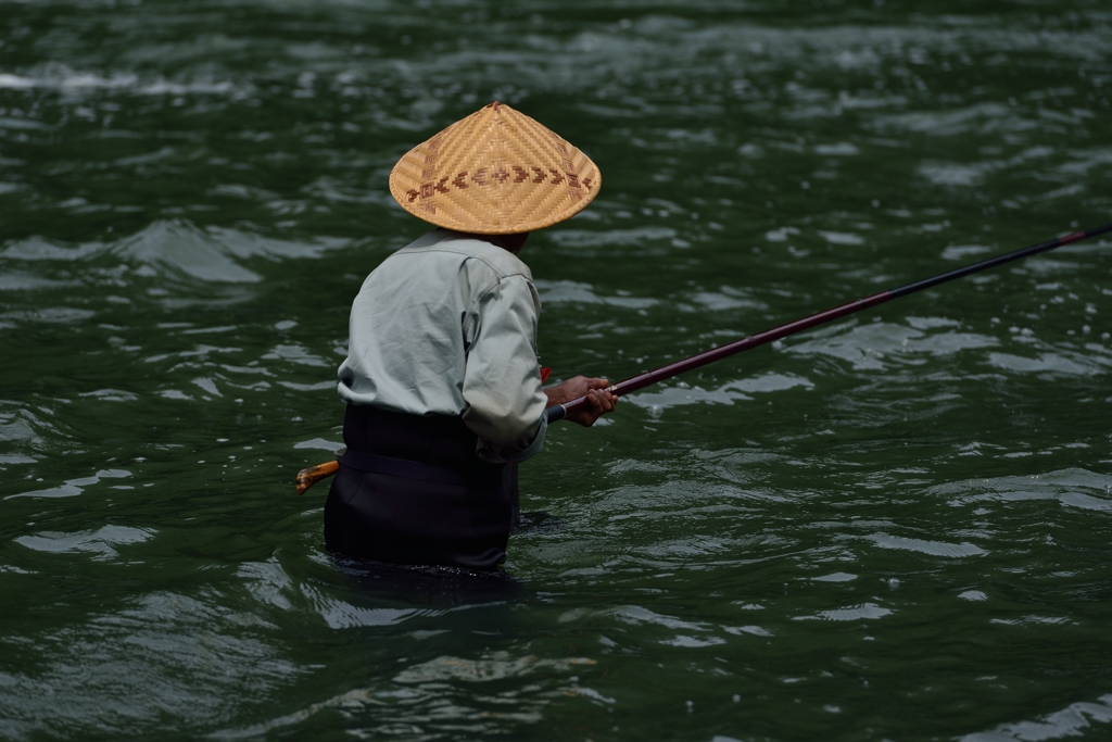 釣り師の背中！