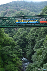 渓谷通過の登山鉄道
