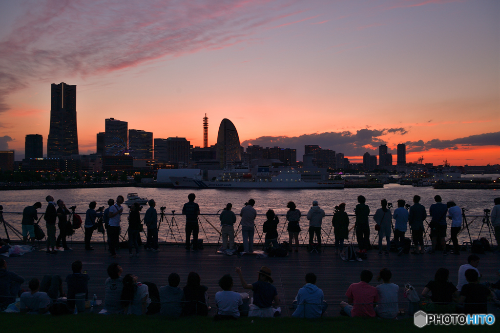 週末の夕景