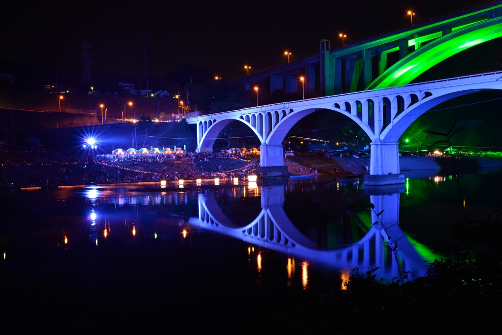 灯篭流しとライトアップ！