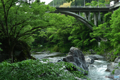 新緑の御岳橋