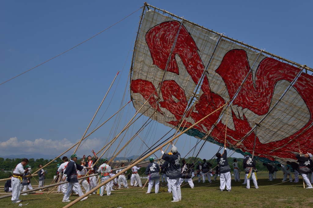 相模大凧（展示準備）