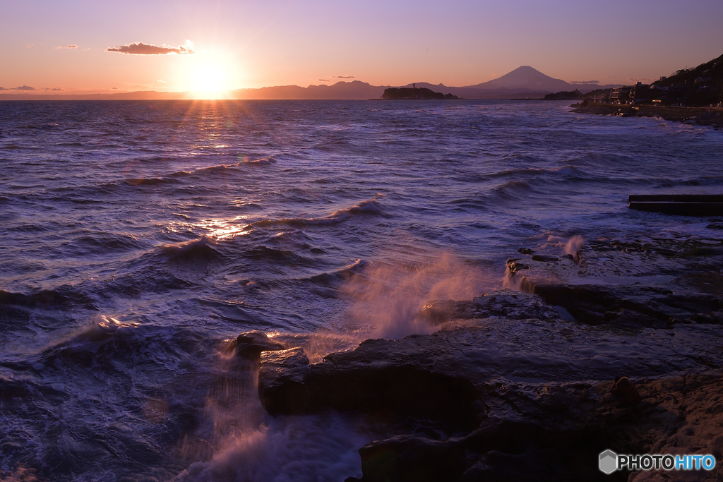 穏やかな夕照