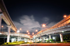 六甲アイランド　高架　夜景