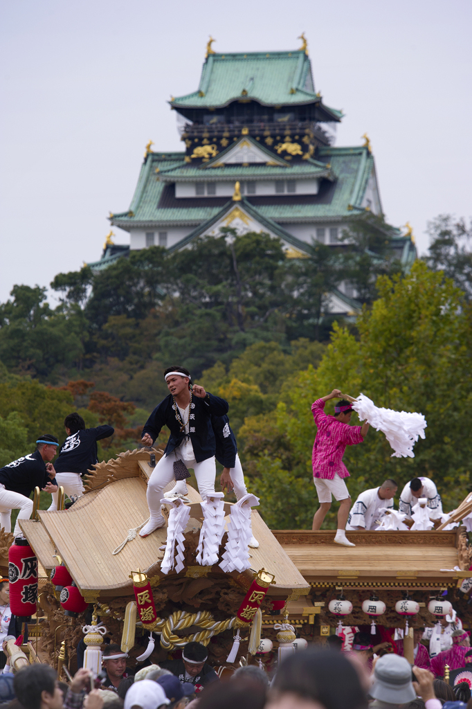 大阪城とだんじり