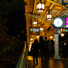 夕刻の京都、嵐山駅