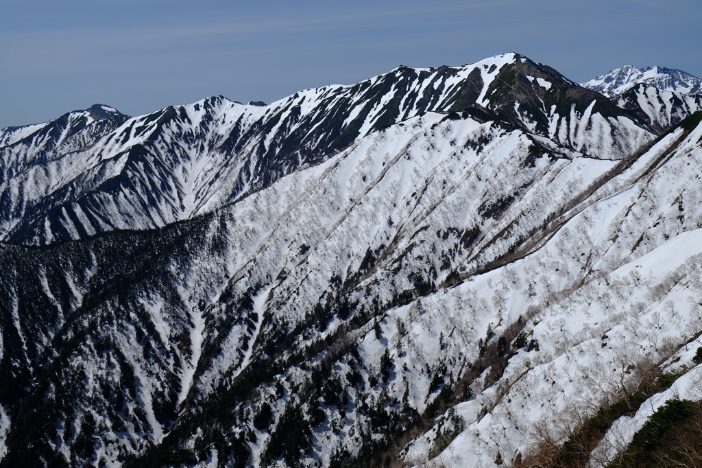 残雪の常念山脈
