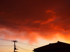 雪のあとの夕焼け