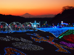富士山とイルミネーション