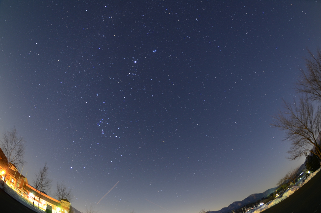 魚眼で星空