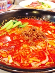 坦々麺で消毒