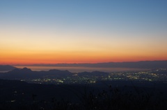 夕暮れの静かな駿河湾