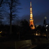 東京タワーとベンチ