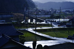 神舞の朝　雨模様