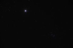 木星とM45プレアデス星団
