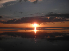 サロマ湖の夕日