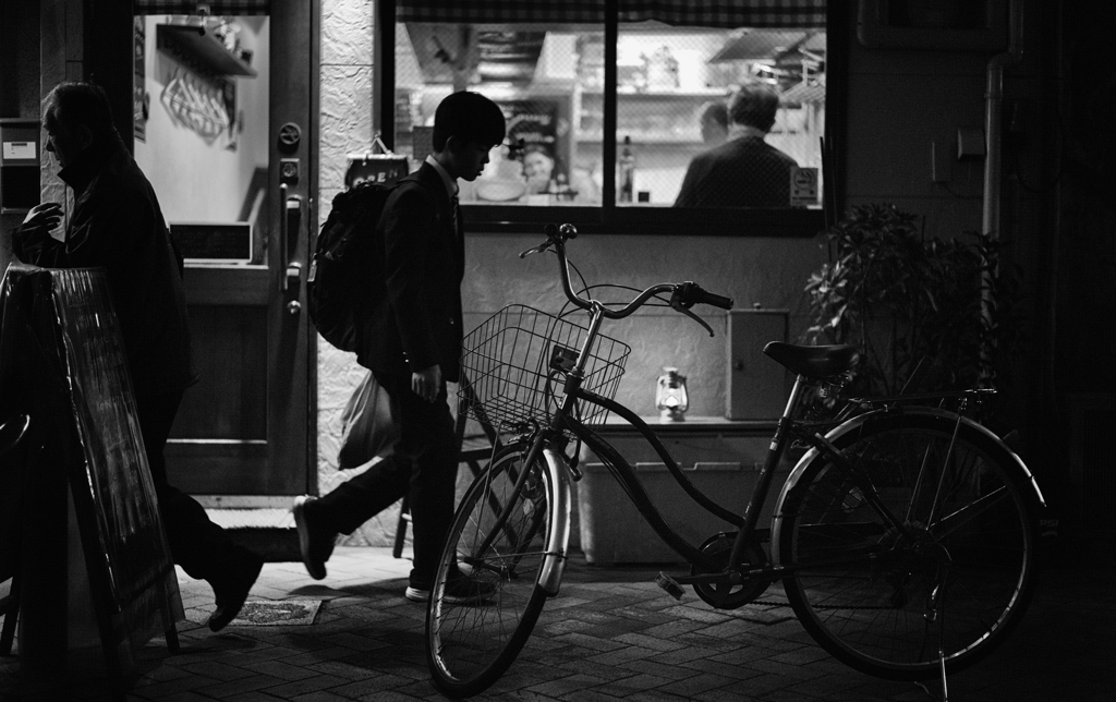 silhouette and bicycle