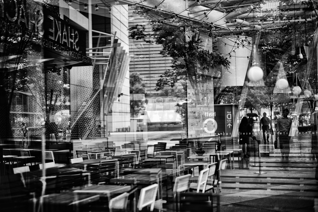 The reflection on the window