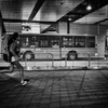 Bus, shadow and girl