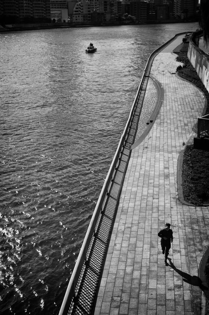 running at riverside