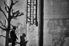 Man,Ladder and Shadow