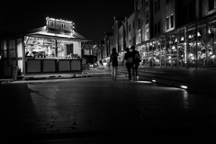 Street bar in the night