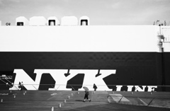 cargo ship and parasol