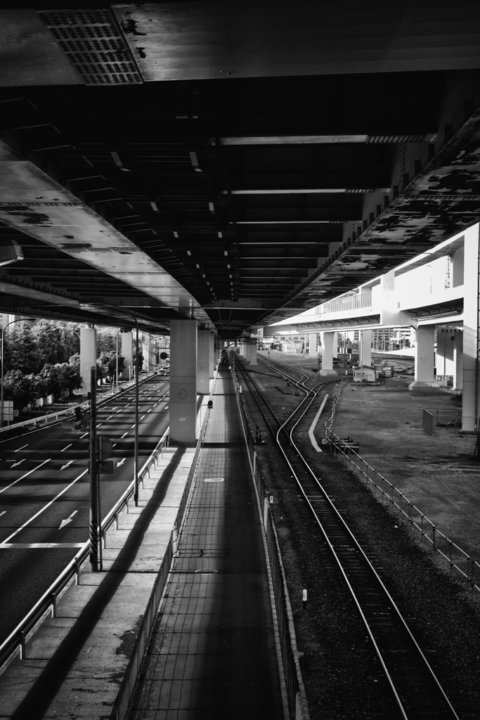 railway,road and the highway