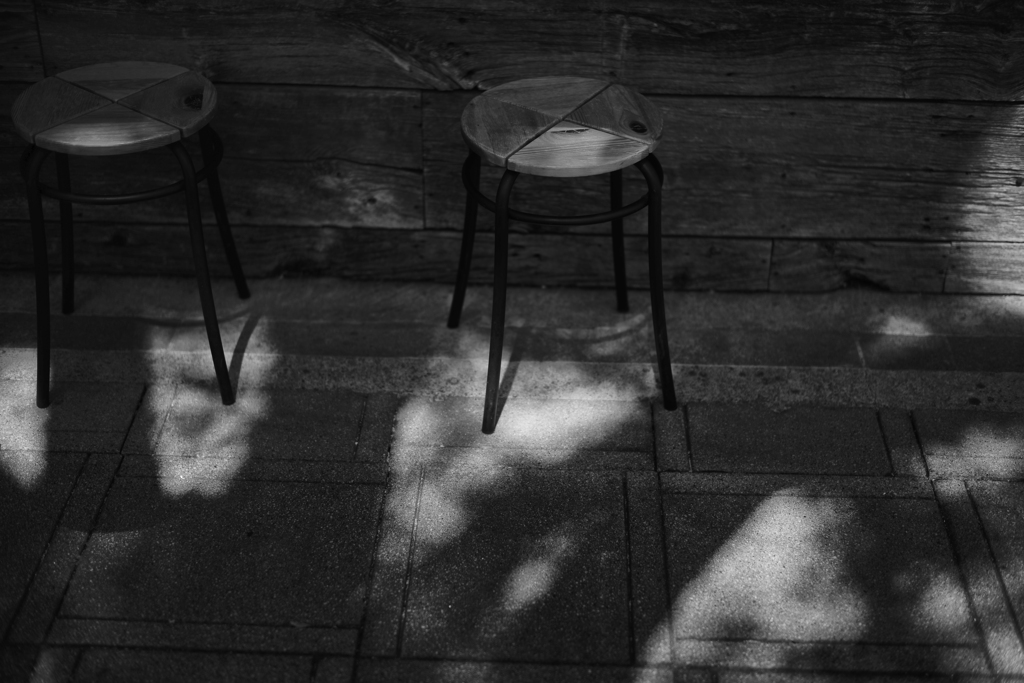 The chair between light and shadow