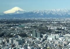 保土ヶ谷の街と富士山