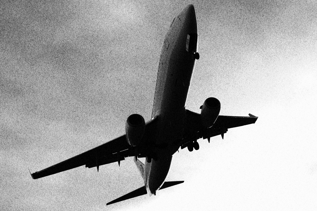 Boing747-800 ラフモノクロ