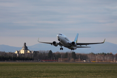 エアドゥ　Boing747-700 Take off