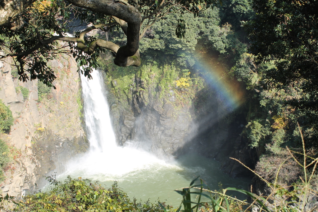 数鹿流滝と虹