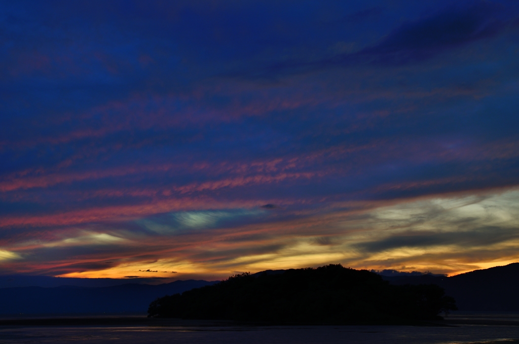 北湖夕景