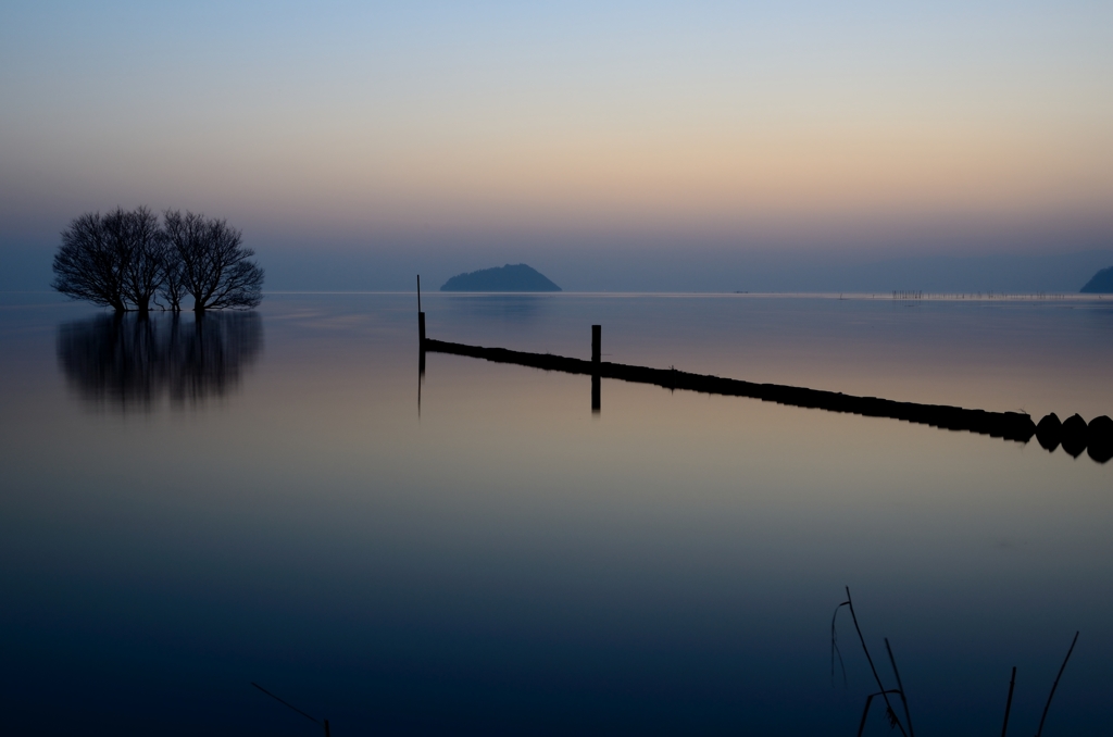 北湖夕景
