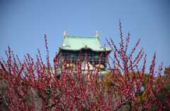 燃える大阪城