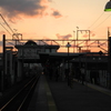 西岐阜駅の日暮れ